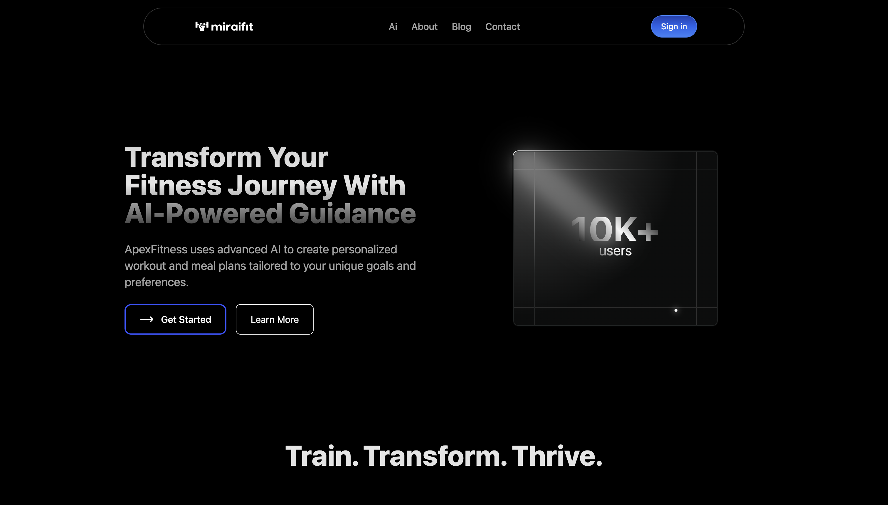 MiraiFit Platform